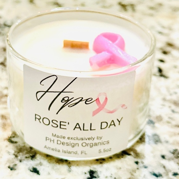 Candle -Breast Cancer Awareness Special Edition Rose a’ all day - Picture 3 of 3
